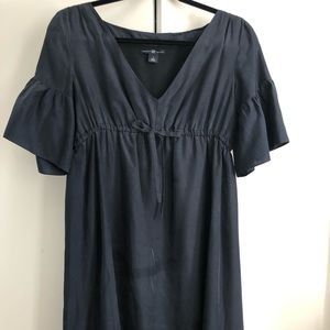 Silk, flutter sleeve, babydoll dress